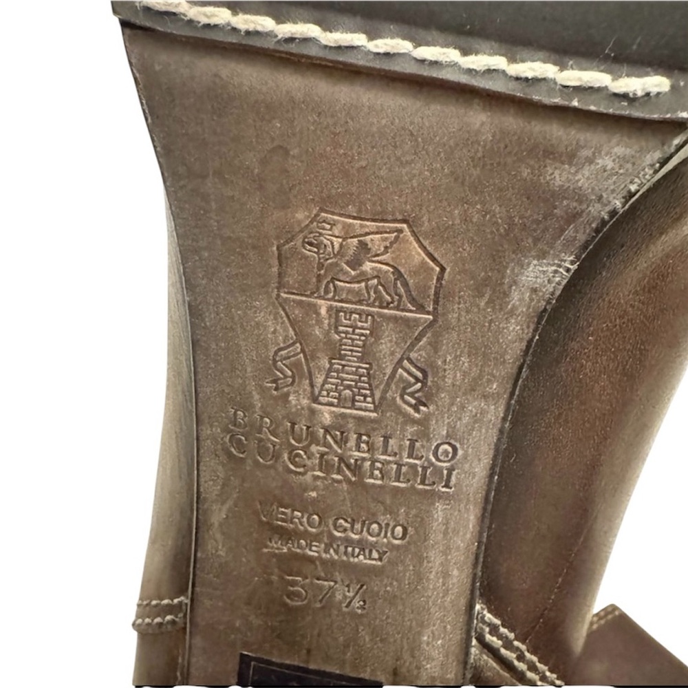 Brunello Cucinelli Dark Brown Leather Chelsea Boots - Picture 9 of 16